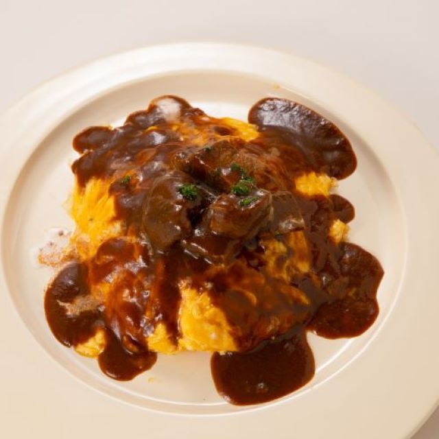 【西洋】牛すじ煮込みオムライス