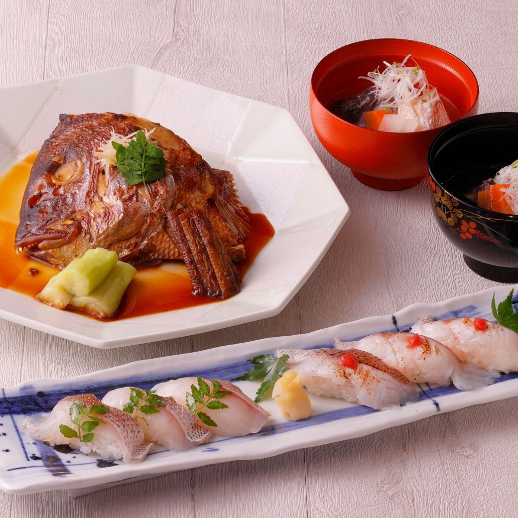 【たまごシェフクラブ】鯛の握り寿司・鯛のあら焚き・鯛の潮汁